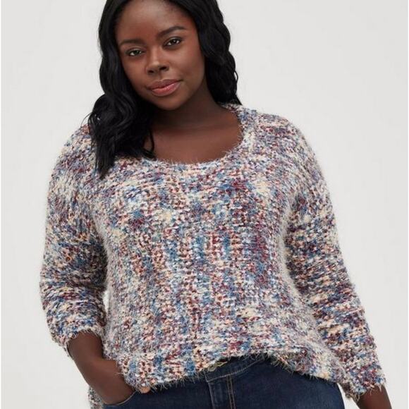 torrid Sweaters - TORRID Drop Shoulder Sweater - Multi Color Popcorn Size 1X